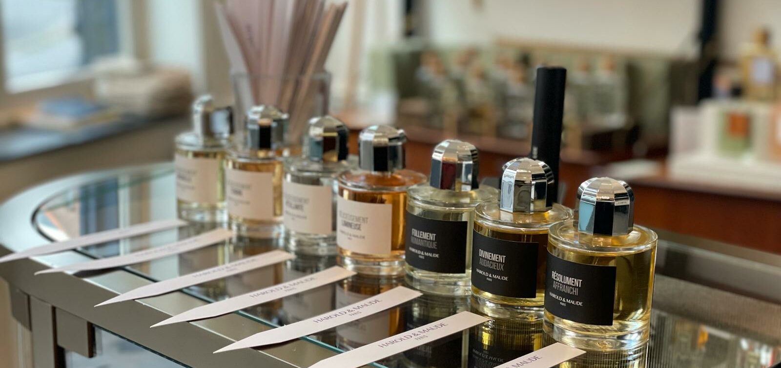 Collection de parfums HAROLD & MAUDE dans la parfumerie NUIT INDIGO à Lille.